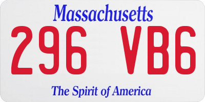 MA license plate 296VB6