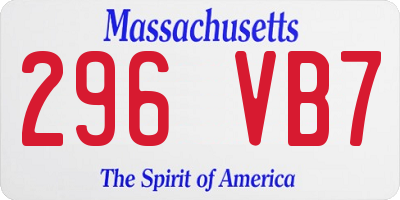 MA license plate 296VB7