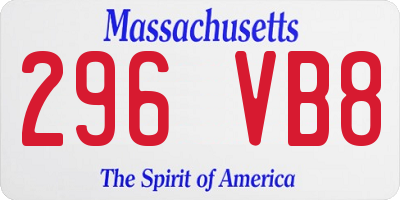 MA license plate 296VB8