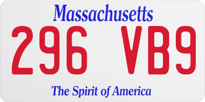 MA license plate 296VB9