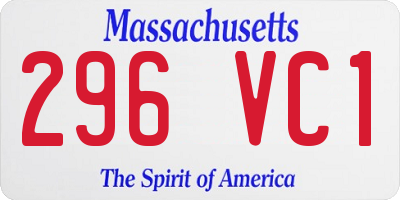MA license plate 296VC1