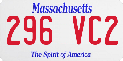 MA license plate 296VC2