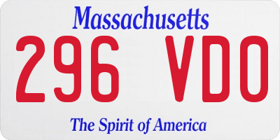 MA license plate 296VD0