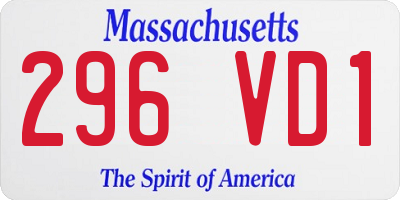 MA license plate 296VD1
