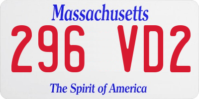 MA license plate 296VD2