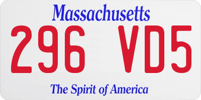 MA license plate 296VD5