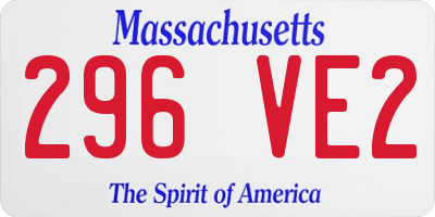MA license plate 296VE2