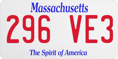 MA license plate 296VE3