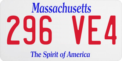 MA license plate 296VE4