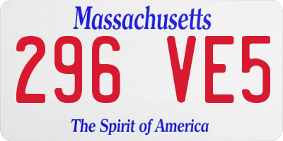 MA license plate 296VE5