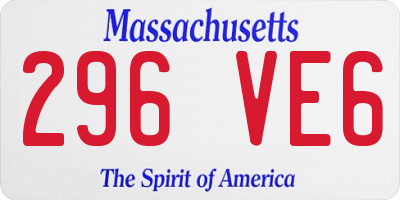 MA license plate 296VE6