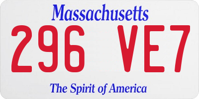 MA license plate 296VE7
