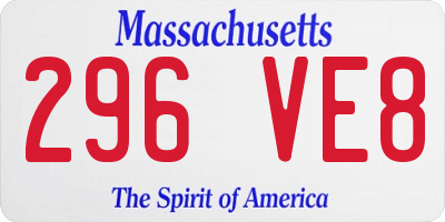 MA license plate 296VE8