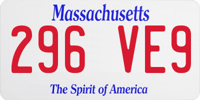 MA license plate 296VE9