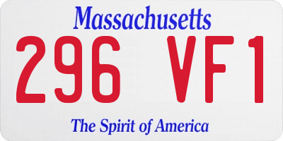 MA license plate 296VF1