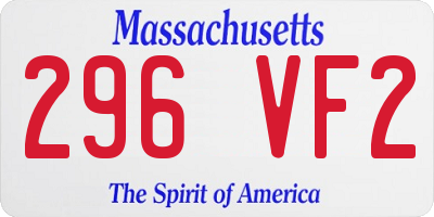 MA license plate 296VF2