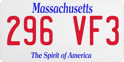 MA license plate 296VF3