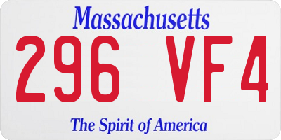 MA license plate 296VF4