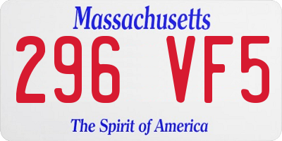 MA license plate 296VF5