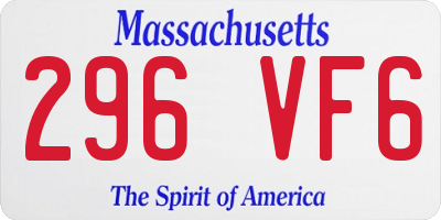 MA license plate 296VF6