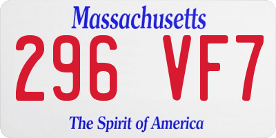MA license plate 296VF7