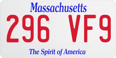 MA license plate 296VF9
