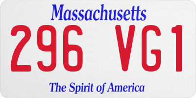 MA license plate 296VG1
