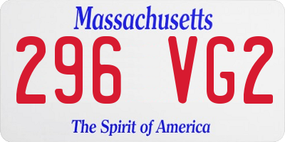 MA license plate 296VG2