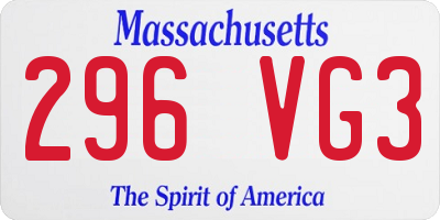 MA license plate 296VG3