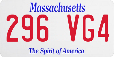 MA license plate 296VG4