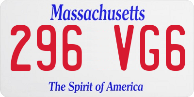MA license plate 296VG6