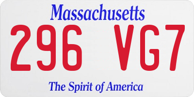MA license plate 296VG7