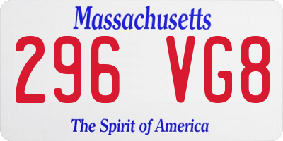MA license plate 296VG8