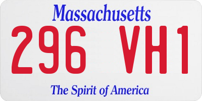 MA license plate 296VH1