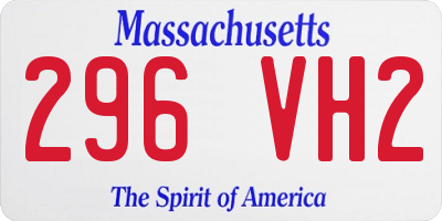 MA license plate 296VH2