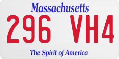 MA license plate 296VH4
