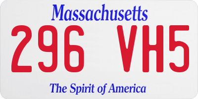 MA license plate 296VH5