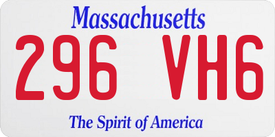 MA license plate 296VH6