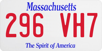 MA license plate 296VH7