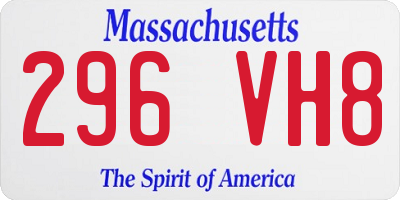 MA license plate 296VH8
