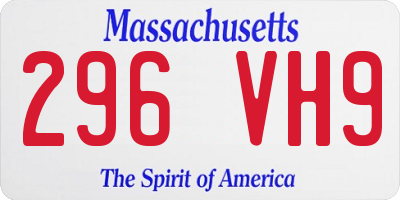 MA license plate 296VH9
