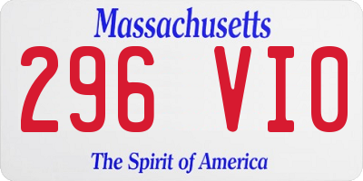 MA license plate 296VI0
