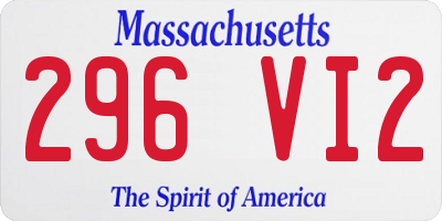 MA license plate 296VI2