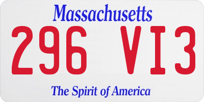 MA license plate 296VI3