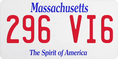 MA license plate 296VI6