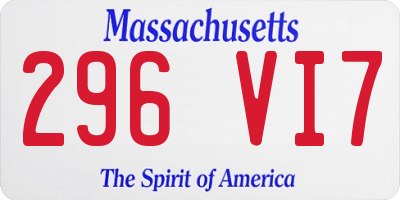 MA license plate 296VI7