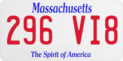 MA license plate 296VI8
