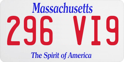 MA license plate 296VI9