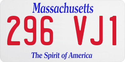 MA license plate 296VJ1