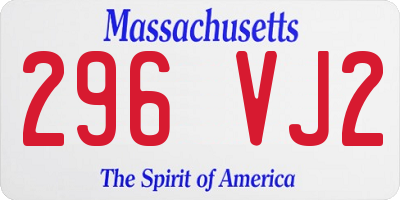 MA license plate 296VJ2